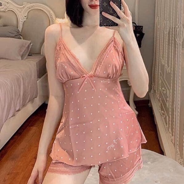 Bộ ngủ lụa 2 dây