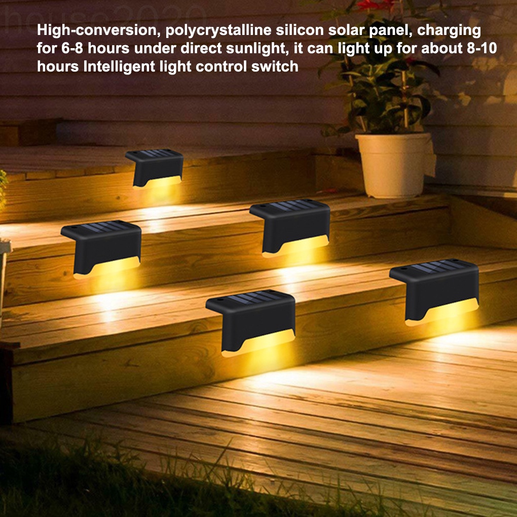 Đèn LED 3000K IP55 chống nước bằng nhựa màu đen sử dụng năng lượng mặt trời trang trí lối đi ban đêm