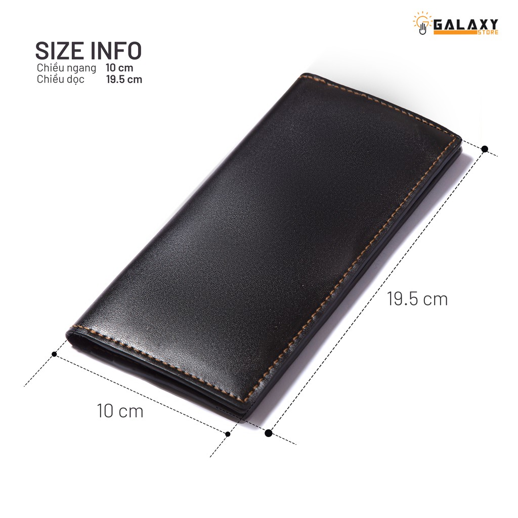 Ví Bóp Dài Da Bò Nam Nữ Cầm Tay Clutch Để Nhiều Thẻ Galaxy Store GVD01 (19 x 9.5 cm) - Hàng Chính Hãng