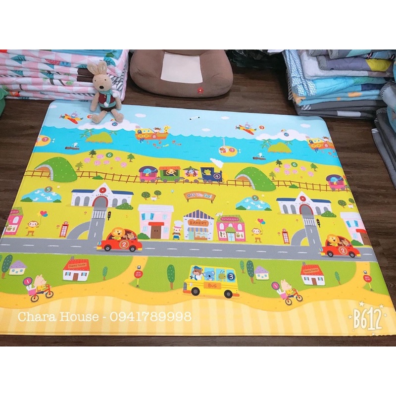 &lt;FREE SHIP&gt;Thảm 100% Silicone Baby Care dòng Classic hình Thành phố biển