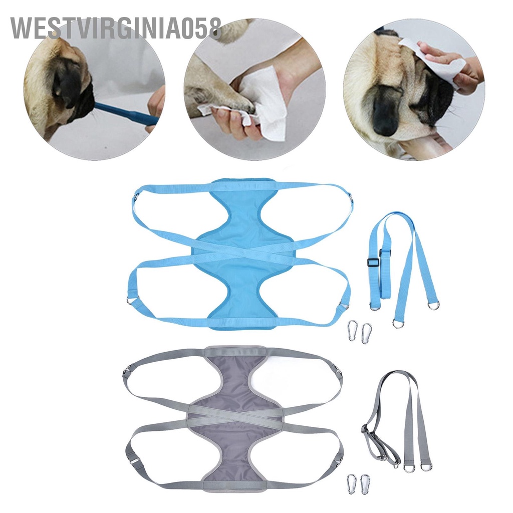 Westvirginia058 Chải lông cho thú cưng Võng có thể thoáng khí Mềm mại kích thước M Túi hạn chế chó mèo Máy cắt móng tay Tắm răng Vệ sinh tai