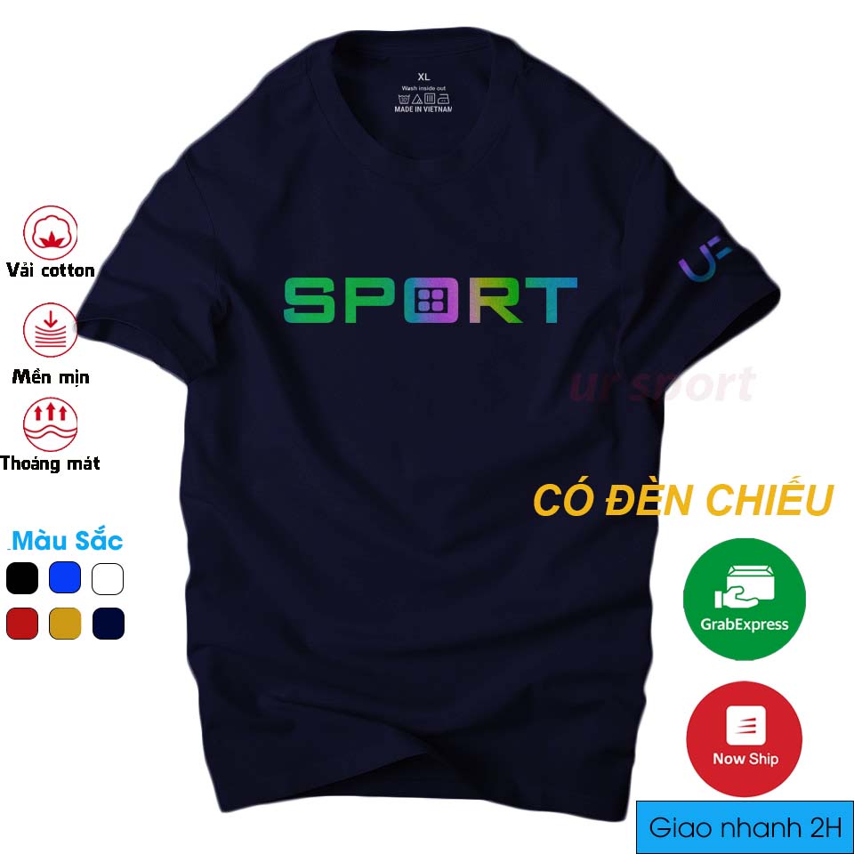Áo thun nam Ur sport ur17 phản quang 7 màu đẹp phong cách ,áo nam vải cotton 4 chiều cao cấp thoáng mát