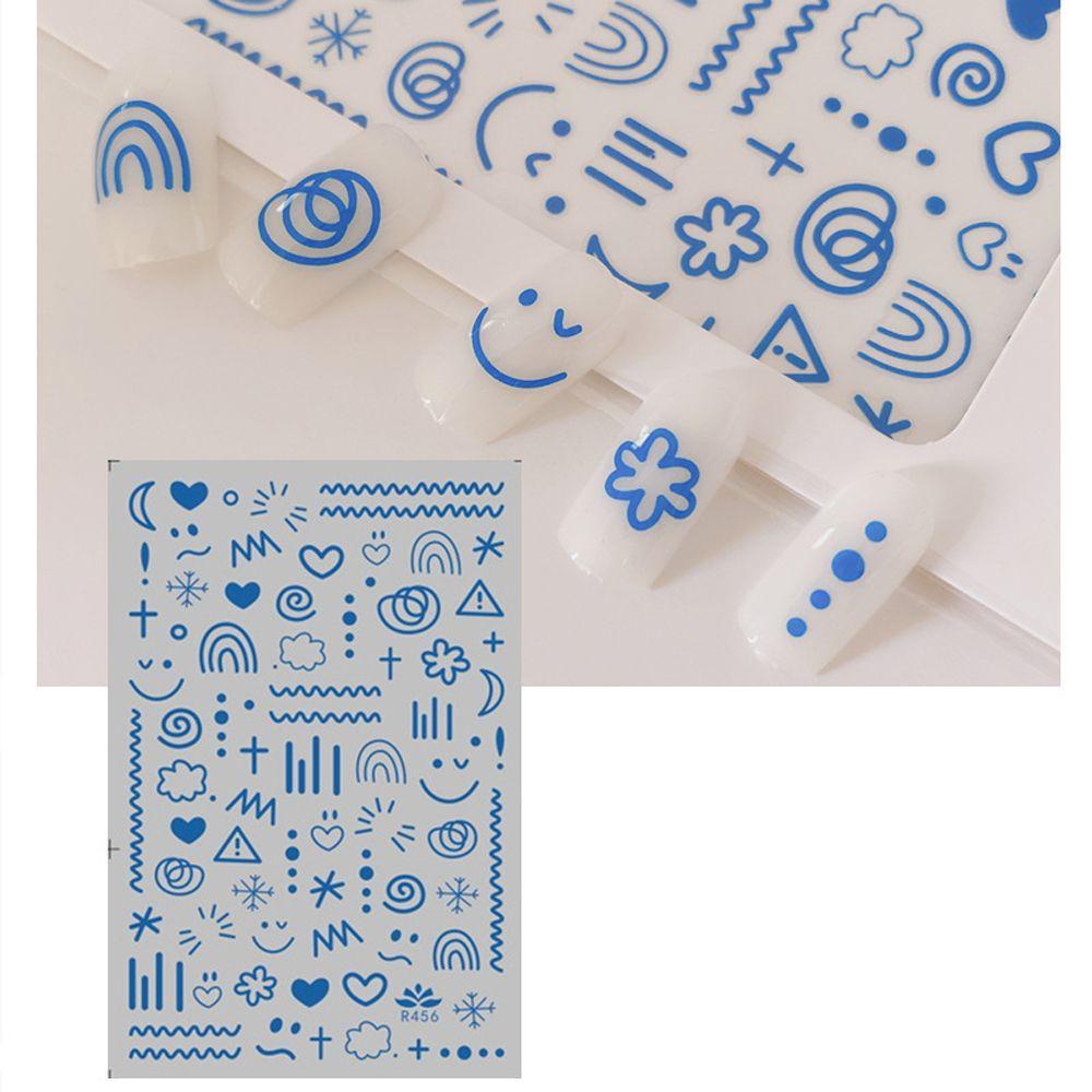 OCEANMAP Miếng Dán Trang Trí Móng Tay 3D Hình Gấu Klein Thời Trang Dành Cho Nữ