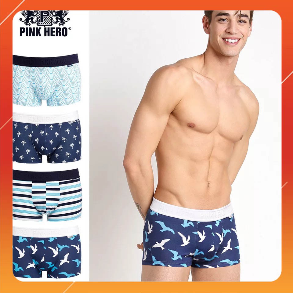 Có size 100KG – Combo 4 Sịp đùi thông hơi boxer nam Pink Hero cao cấp xuất Nhật (sỉ inbox)