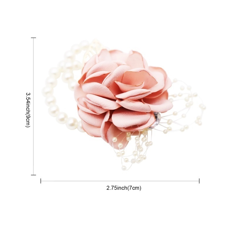 Vòng Hoa Đeo Cổ Tay Đính Hạt Ngọc Trai Giả Thanh Lịch Cho Phù Dâu/Phù Dâu