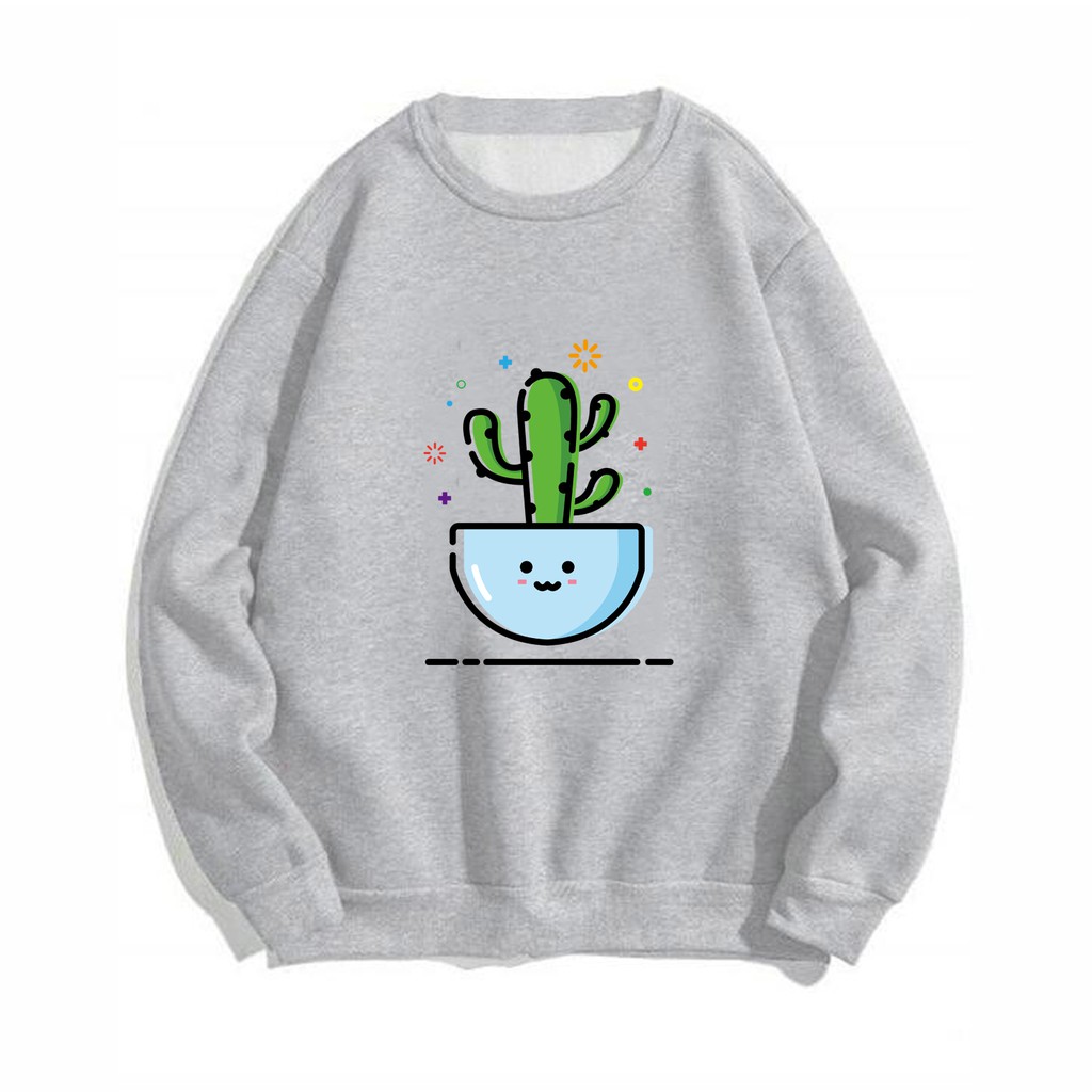 Áo sweater nam nữ in hình Chậu Cây, chất nỉ dày dặn, hợp làm áo cặp William - DS111