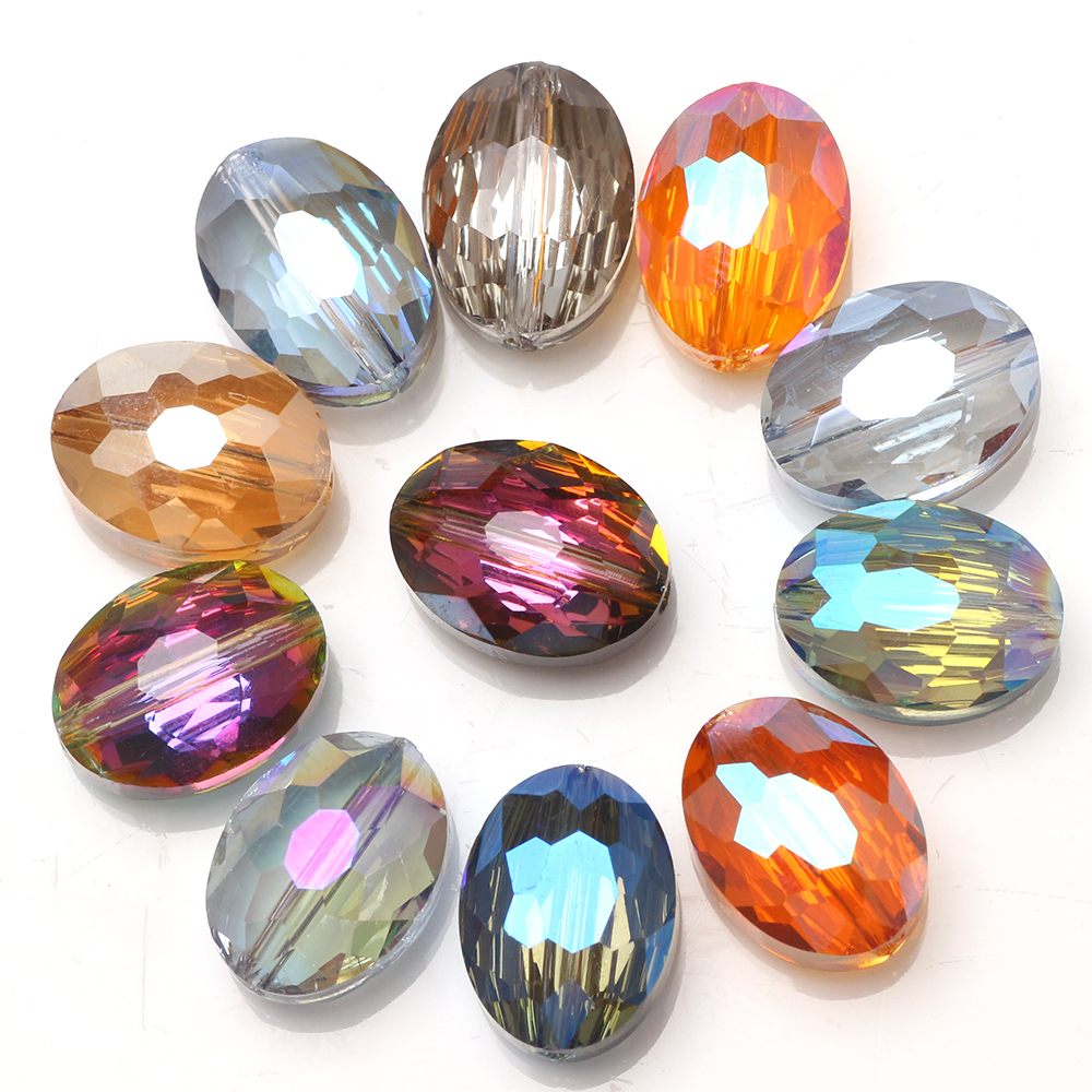 Set 10 hạt pha lê hình mắt 9x12mm làm trang sức thủ công tiện dụng
