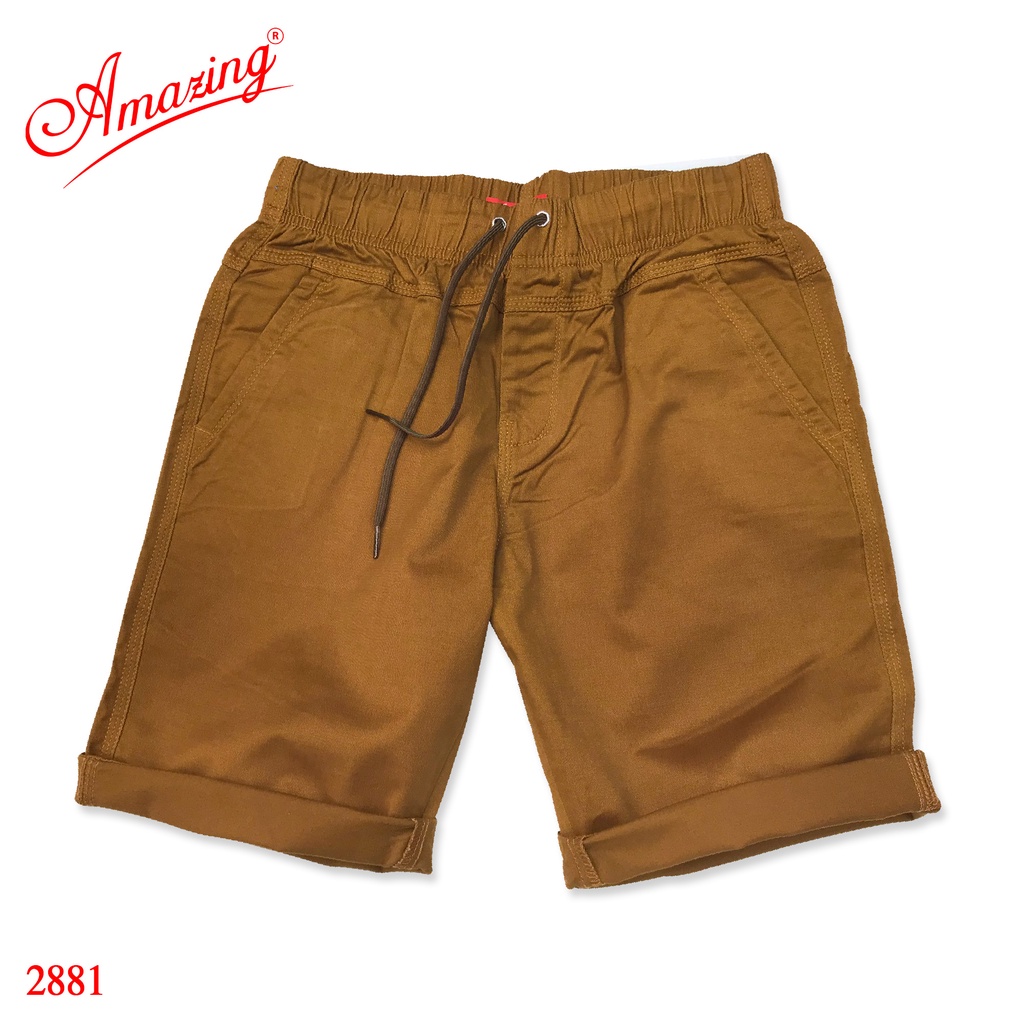 Kaki short Amazing, quần nam lửng, lưng thun ,dây rút, big size, phong cách thể thao trẻ trung