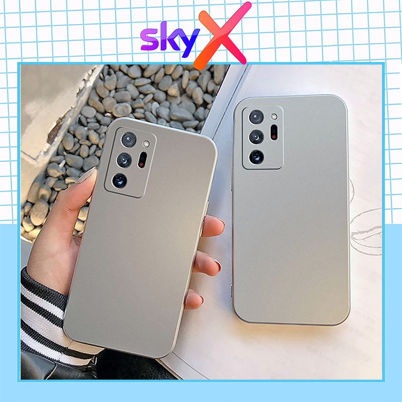 Ốp lưng SAMSUNG viền vuông mạ màu bạc kim loại sáng bóng Note 8 Note 9 Note10 Note10 plus Note 20 Note 20 Ultra