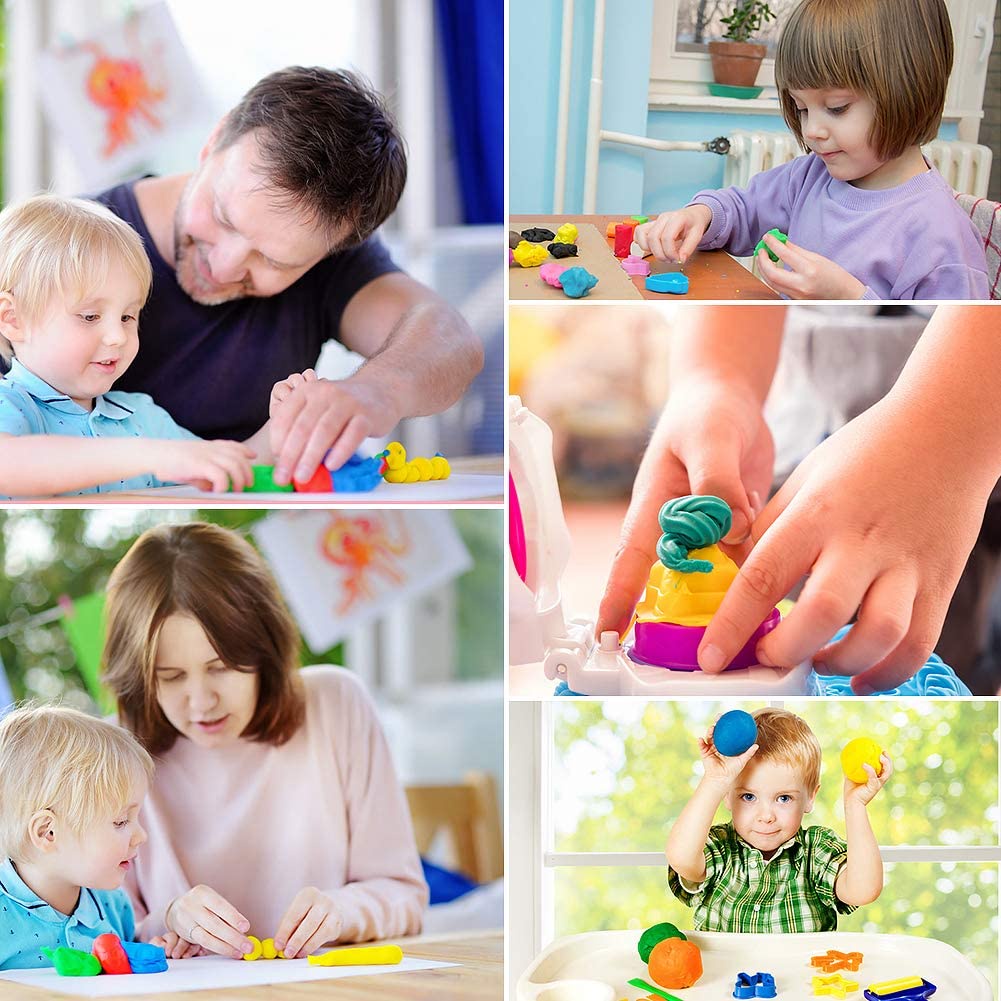 Set 36 Đồ Chơi Đất Sét Mềm Nhiều Màu Không Độc Hại Cho Bé