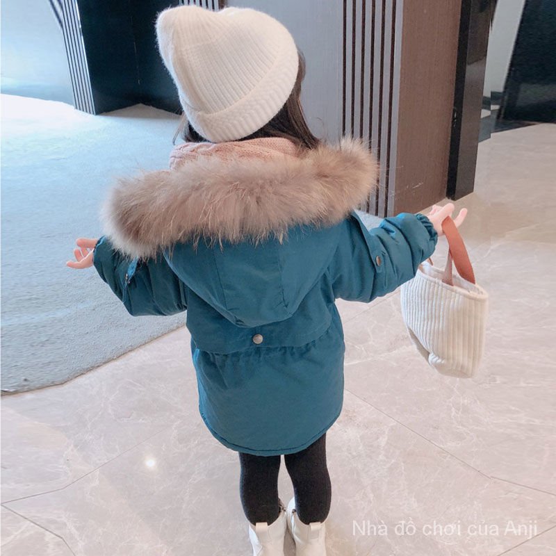 Girls Long Warm Cotton Children Thick Velvet Baby Girl Pike Clothing Winter Coat