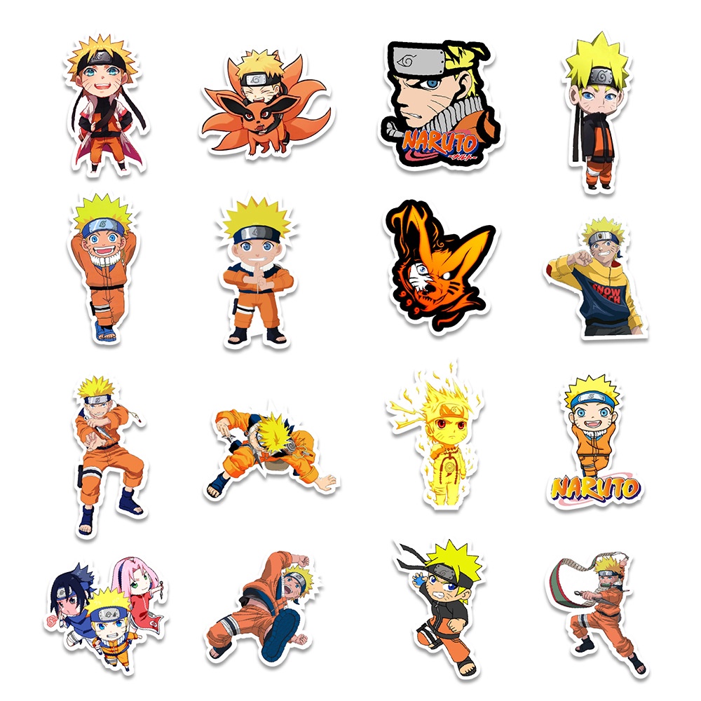 50 sticker cute chống nước dán mũ nón bảo hiểm MẪU Whirlpool Naruto, vali 50 hình dán graffiti máy tính xách tay