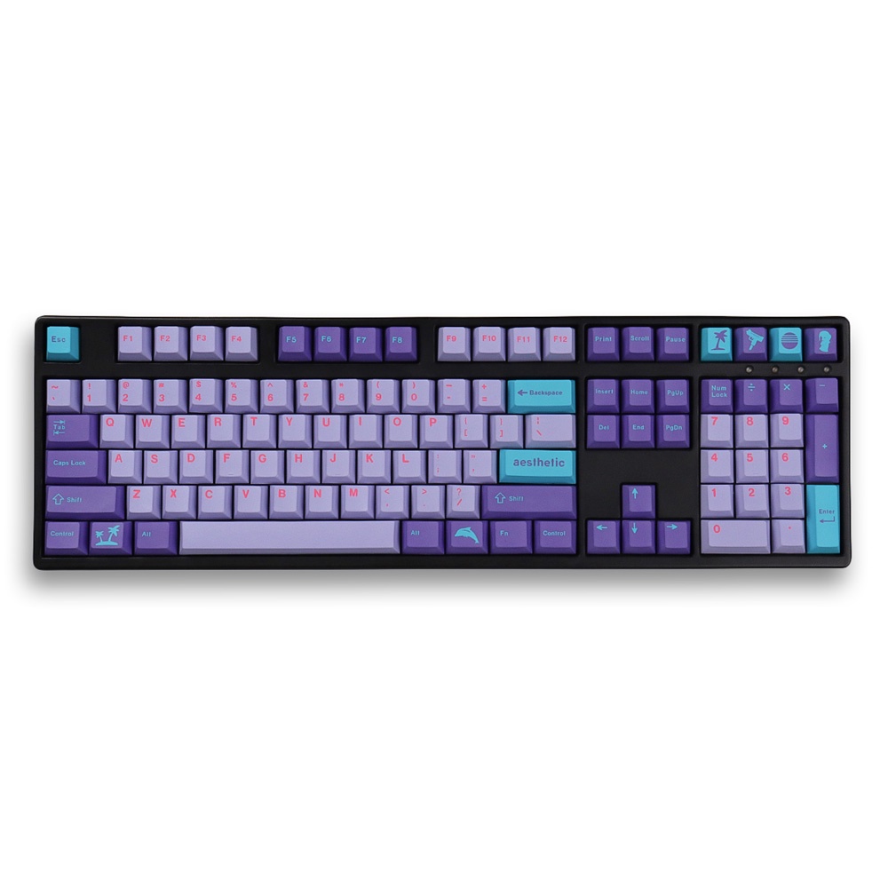 Bàn Phím Cơ Gmk Vaporwave PBT 130 Phím Chiều Cao Nhuộm Màu Độc Đáo Tiện Dụng