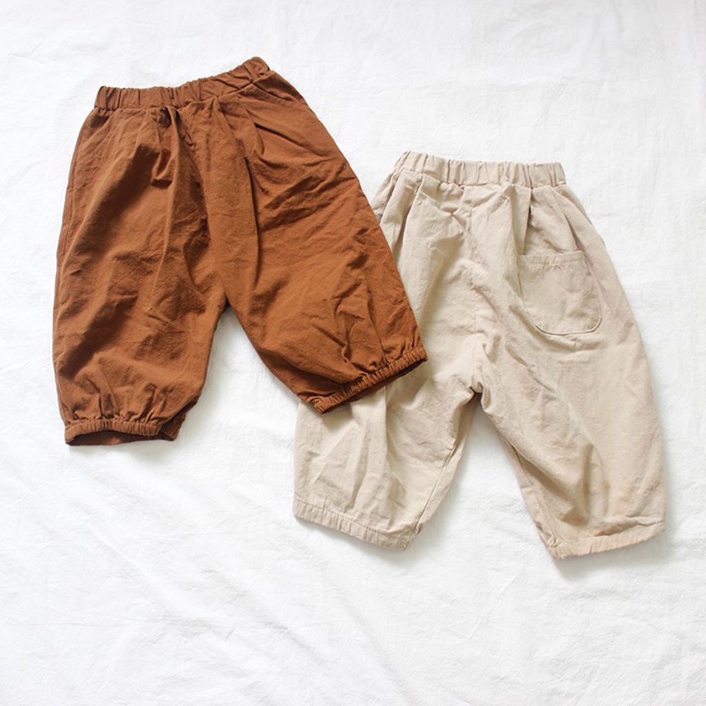 Quần dài dáng bomber cho bé ONGVOVE,Chất liệu thô bông hàn, dáng dài basic unisex cho cả bé trai và gái 695