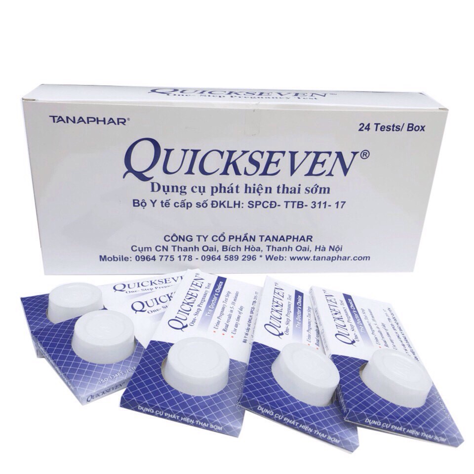 Chính Hãng : Que thử thai nhanh Quickseven (Hộp 1 Que)