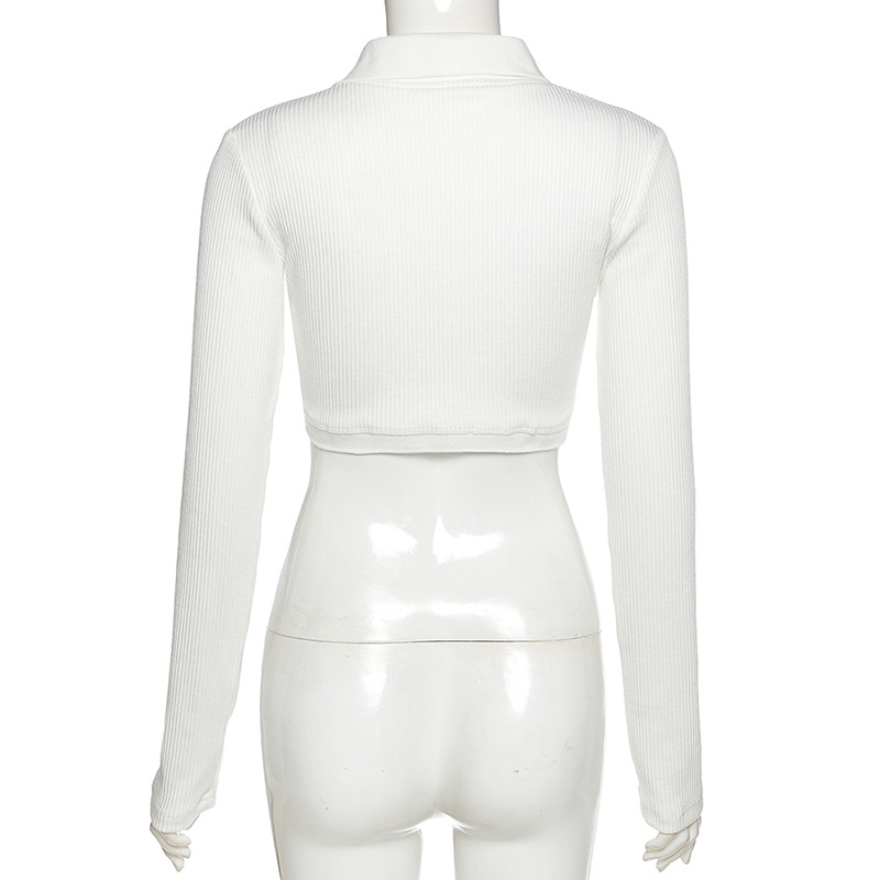 Áo Croptop Tay Dài Cổ Chữ V Thời Trang Quyến Rũ Dành Cho Nữ