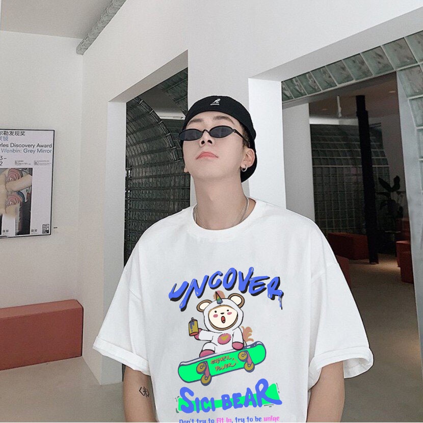 Áo Thun Tay Lỡ Uncover Áo Thun Nam Nữ Tay Lỡ From Rộng Unisex BN Fashion - Thời Trang Unisex