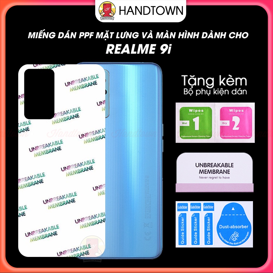 Miếng dán PPF Realme 9i Bảo Vệ Máy Chống Xước Chống Nước Chống Vân Tự Phục Hồi Cao Cấp Handtown