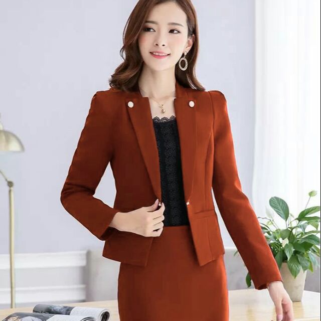 bộ vest 3 chi tiết chân váy