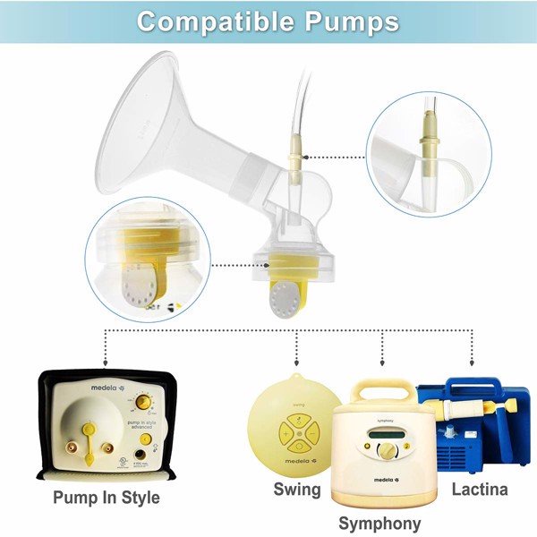 [Phụ Kiện Medela] Cặp 2 Cổ Nối Máy Hút Sữa Medela Pump (Dạng Cong-Hiệu Nenesupply)