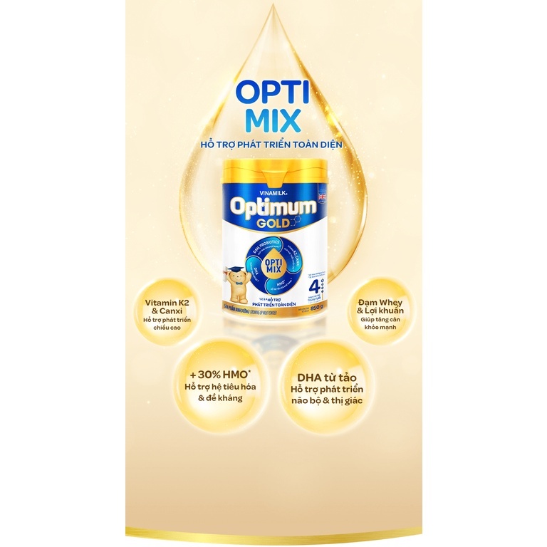 [Mẫu Mới] Sữa Bột Optimum Gold 4 850g (Cho Trẻ Từ 2- 6 Tuổi)