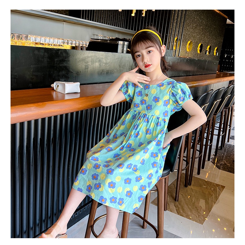 VL91 Size110-160 (15-40kg) Đầm bé gái, kiểu dáng công chúa Thời trang trẻ Em hàng quảng châu