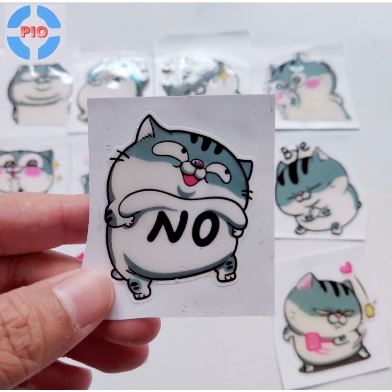 Tem Sticker Dập Nổi Cute Mèo Ami Bụng Bự Ngộ Nghĩnh