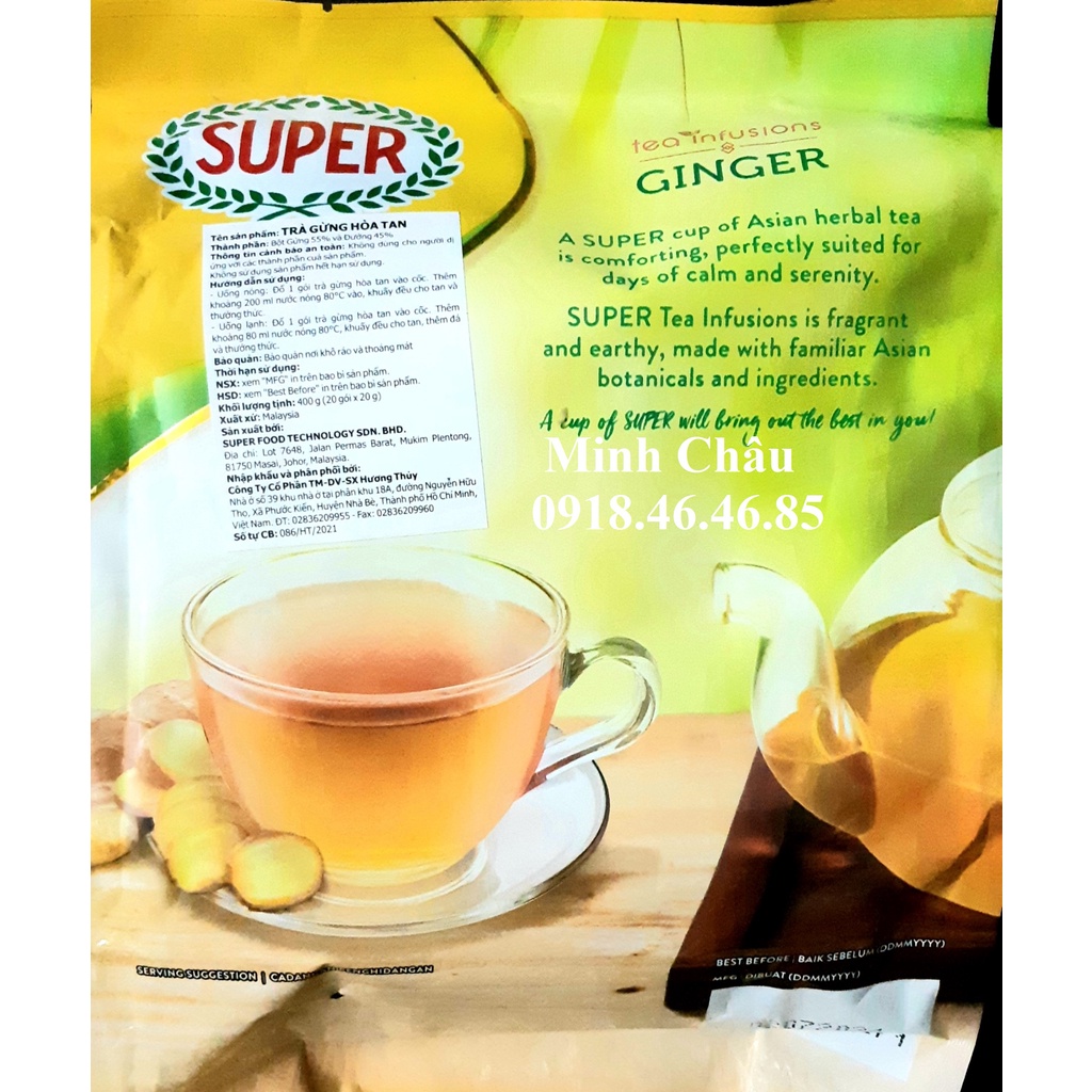 Trà Gừng hòa tan nhập khẩu Malaysia SUPER