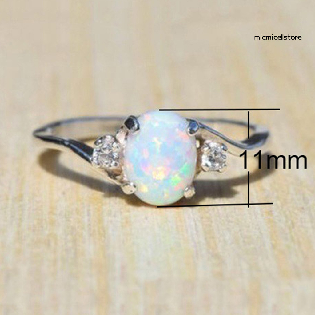 Nhẫn Đính Đá Opal Nhân Tạo Thời Trang Cho Nữ