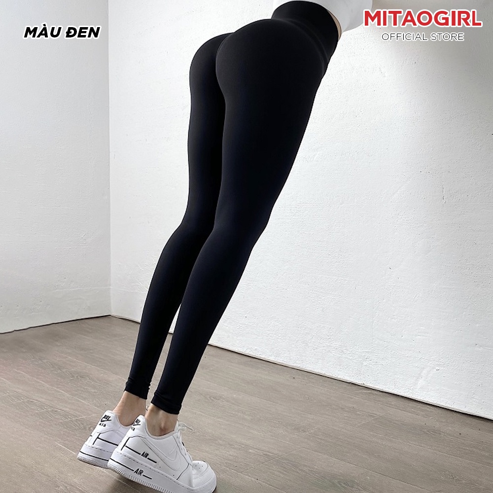 Quần tập gym yoga nữ MITAOGIRL có gen bụng latex chất thun poly thể thao dáng legging mềm mát mịn co giãn 4 chiều