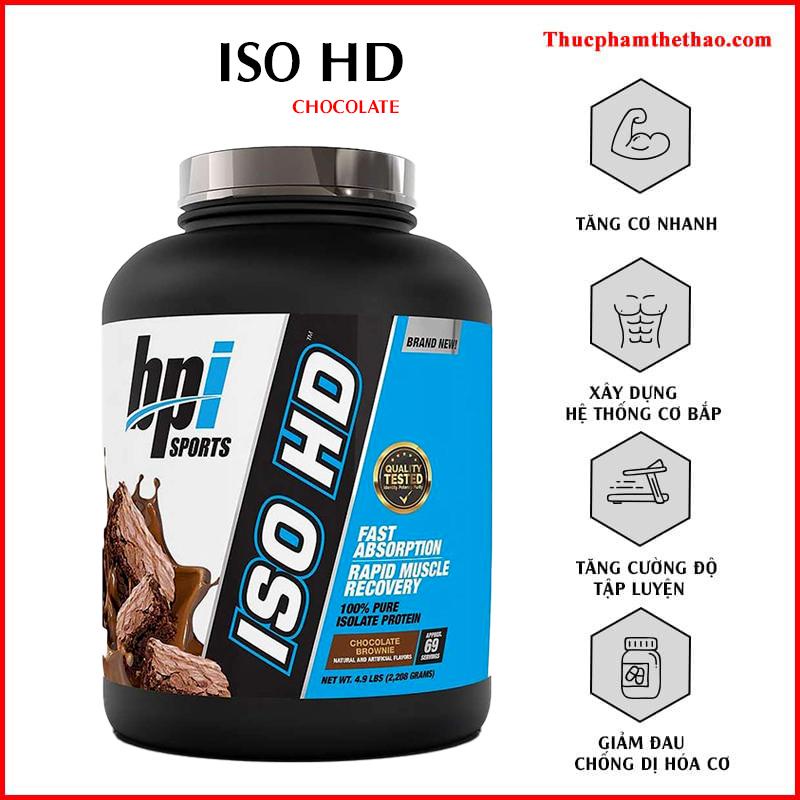 [Chính hãng] Sữa Tăng Cơ Whey Protein Isolate BPI Iso HD 4.9lbs (2208g) - Nhiều Mùi Vị