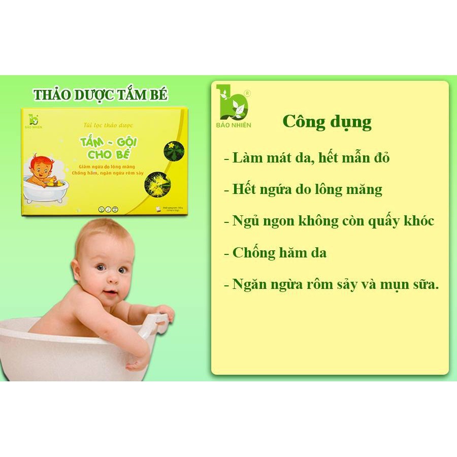 Túi lọc thảo dược tắm gội bé Bảo Nhiên 150g - Hàng chính hãng