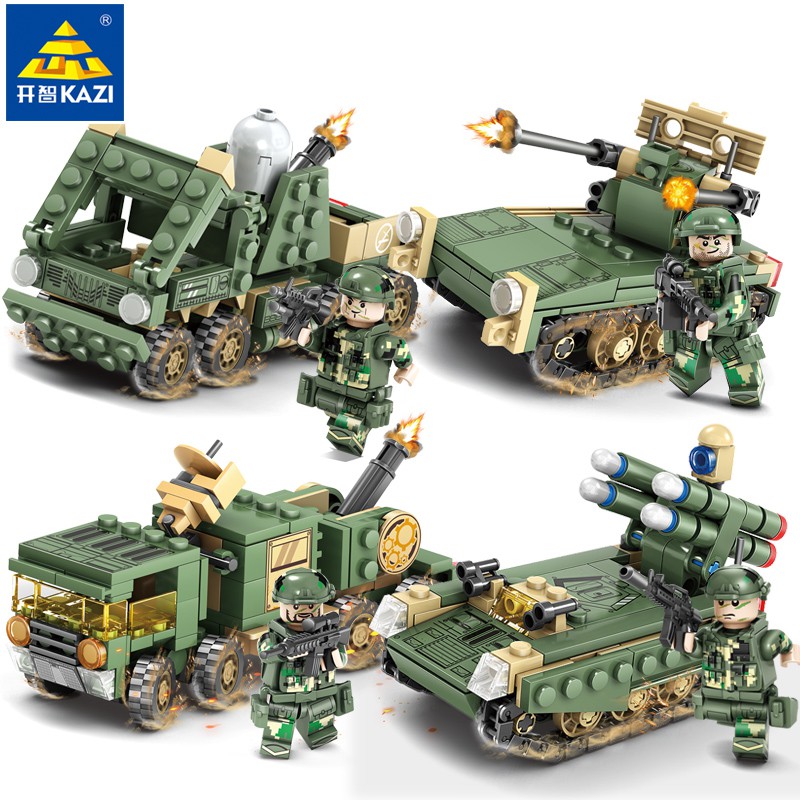 Đồ Chơi Lắp Ghép HUIQIBAO TOYS Lego Phong Cách Bắn Súng Quân Đội