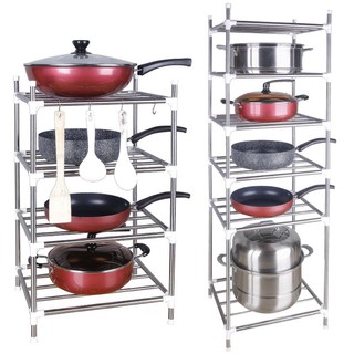 kệ để xoong nồi,chảo chất liệu inox 4,5,6 tầng(ảnh thật)