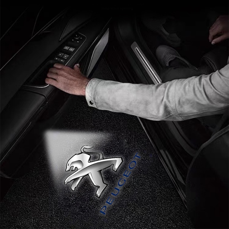 1 Đèn LED Chào Mừng Gắn Cửa Xe Hơi Không Dây Độ Nét Cao Cho Peugeot 308 206 207 408 508 RCZ 208 3008 2008 4008