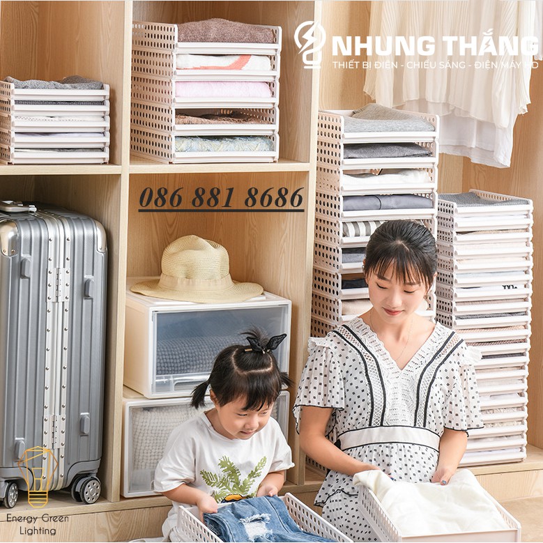 Combo Khay Xếp Quần Áo Kiểu Trượt - Sắp Xếp Gọn Gàng , Ngăn Nắp - Không Chiếm Nhiều Diện Tích Trong Nhà