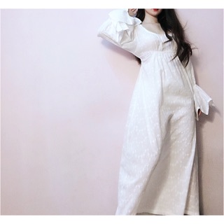 Đầm maxi xô hoa nổi tay loe