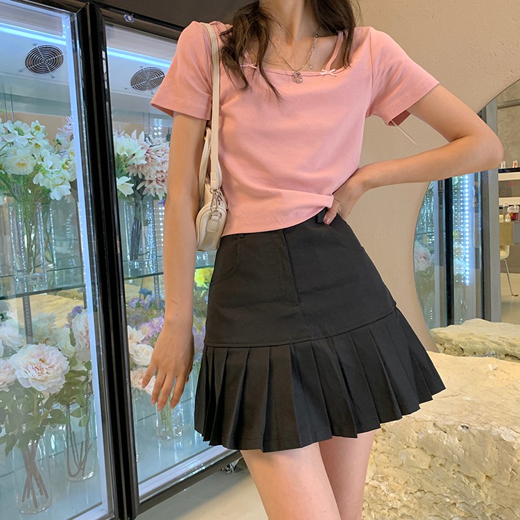 Chân Váy Chữ A Xếp Ly Màu Trơn Thời Trang Mùa Hè Hàn Quốc 3 Màu Tùy Chọn | BigBuy360 - bigbuy360.vn