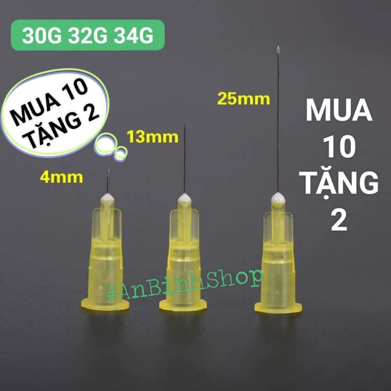 (Q1-HCM) |MUA 10 TẶNG 2| Đầu Kim 30g-4mm - Đầu Kim 32G-4mm | Kim Meso 32G | Kim Tiêm Nano Chuyên Tiêm Dưỡng Chất