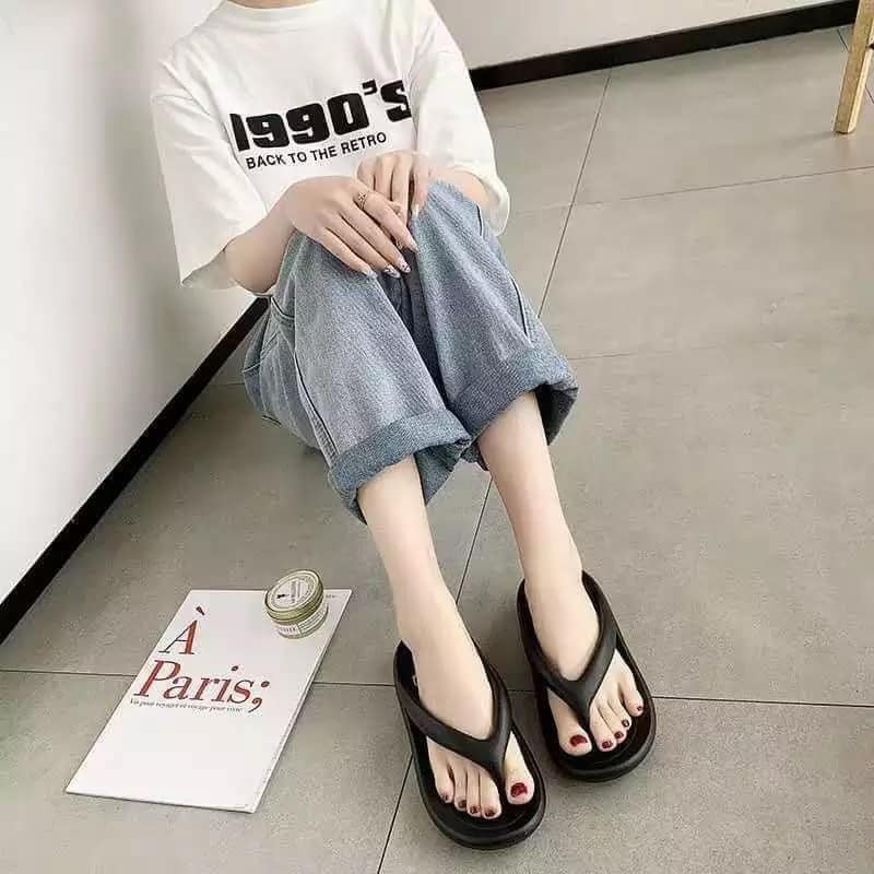 [Mã FASHIONT4WA2 giảm 10K đơn 50K] Dép Tông Nữ, Dép Kẹp Cao Su Mềm Đế Dày Đẹp 4cm Siêu Xinh-Y72