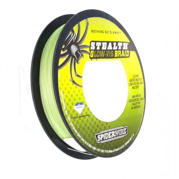 Dây bện câu cá tàng hình siêu bền Spider Wire Glow-Vis 114m