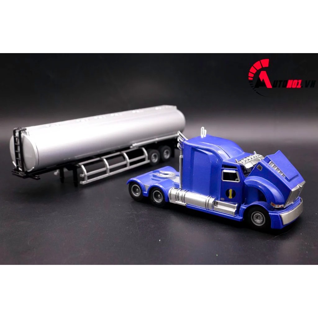 MÔ HÌNH XE TẢI THÙNG NHIÊN LIỆU BLUE 1:50 HUAYI ALLOY 7647