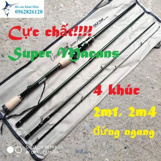cần lure Cemreo Mancans 4 khúc máy đứng 2m1 và 2m4 cần lure ngọn M