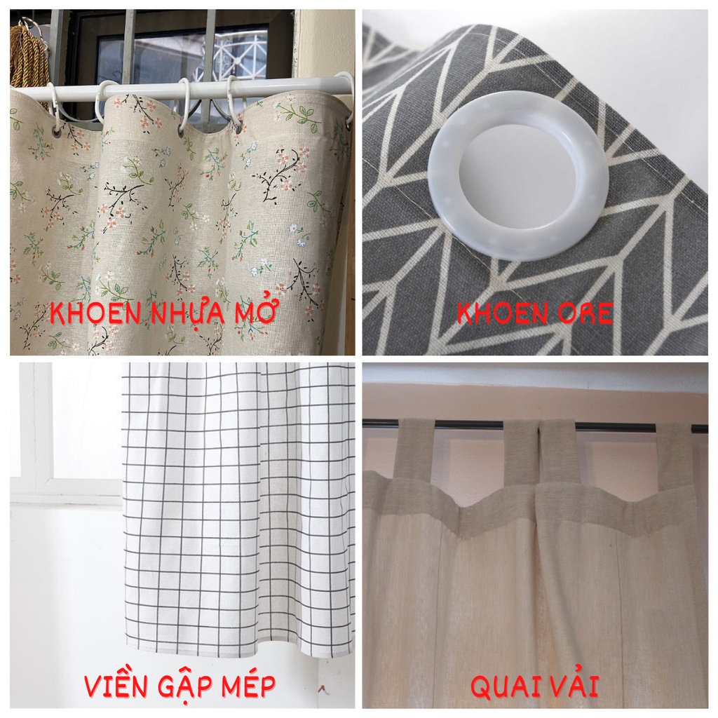 Rèm cửa sổ decor trang trí nhà cửa nhiều mẫu mã cực đẹp - họa tiết Lá cọ kim R-B08