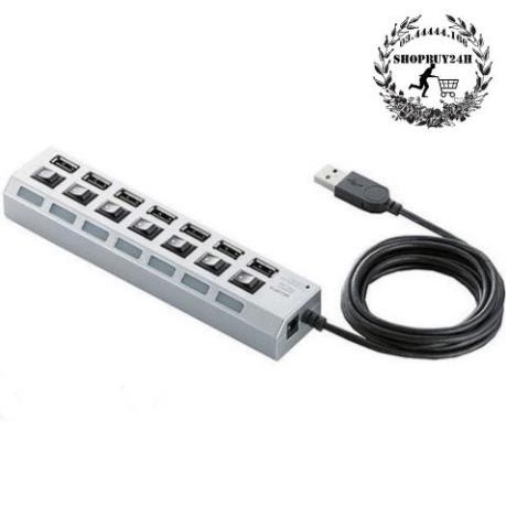 HCM -  Hub USB 7 cổng có công tắc (Đen)