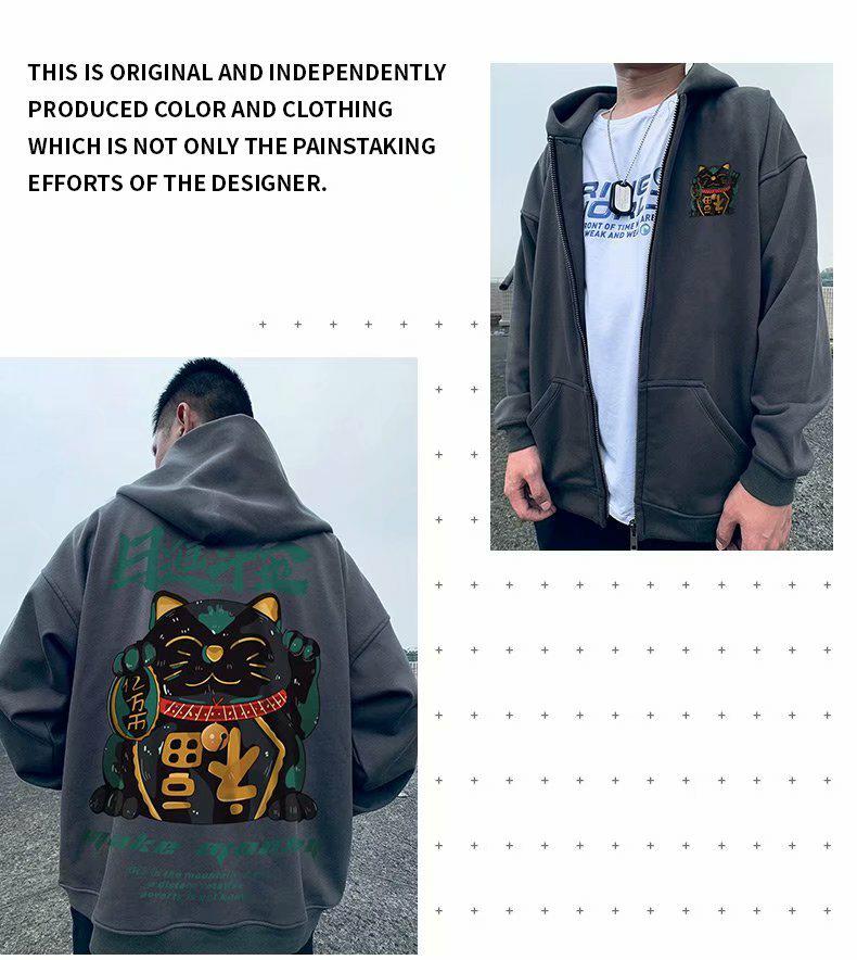 Áo Khoác Hoodie Tay Dài Có Khóa Kéo In Họa Tiết batik Phong Cách hip hop Thời Trang Đường Phố Cho Nam Size M-8XL