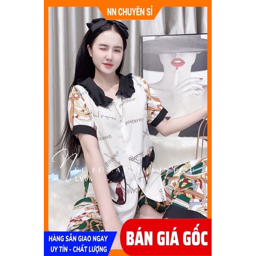 Đồ bộ nữ mặc nhà chất Kate lụa mềm mịn mát in họa tiết hoạt hình dễ thương A50 LV06