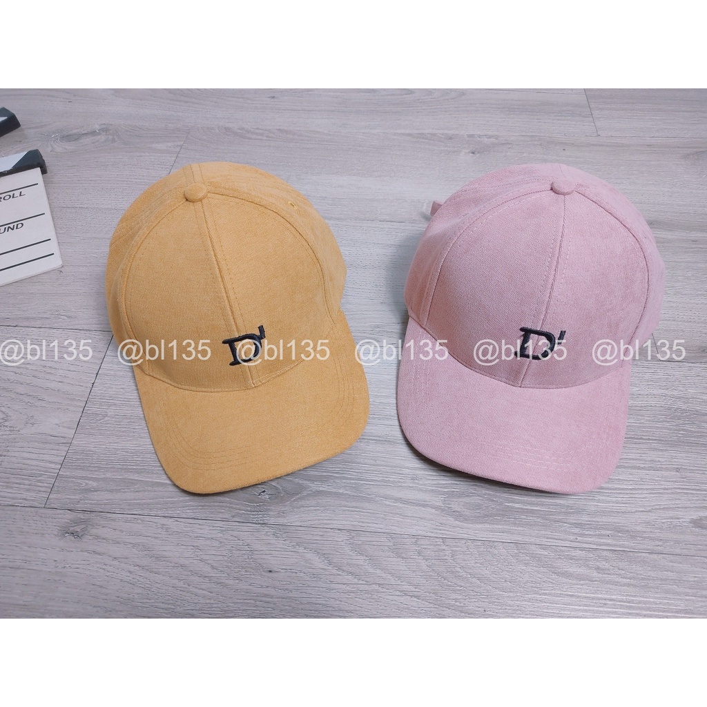 Nón Kết Nam Nữ Thời Trang Hàn Quốc Chất Nhung Mịn Thoáng Mát Thêu Chữ D' - BL135