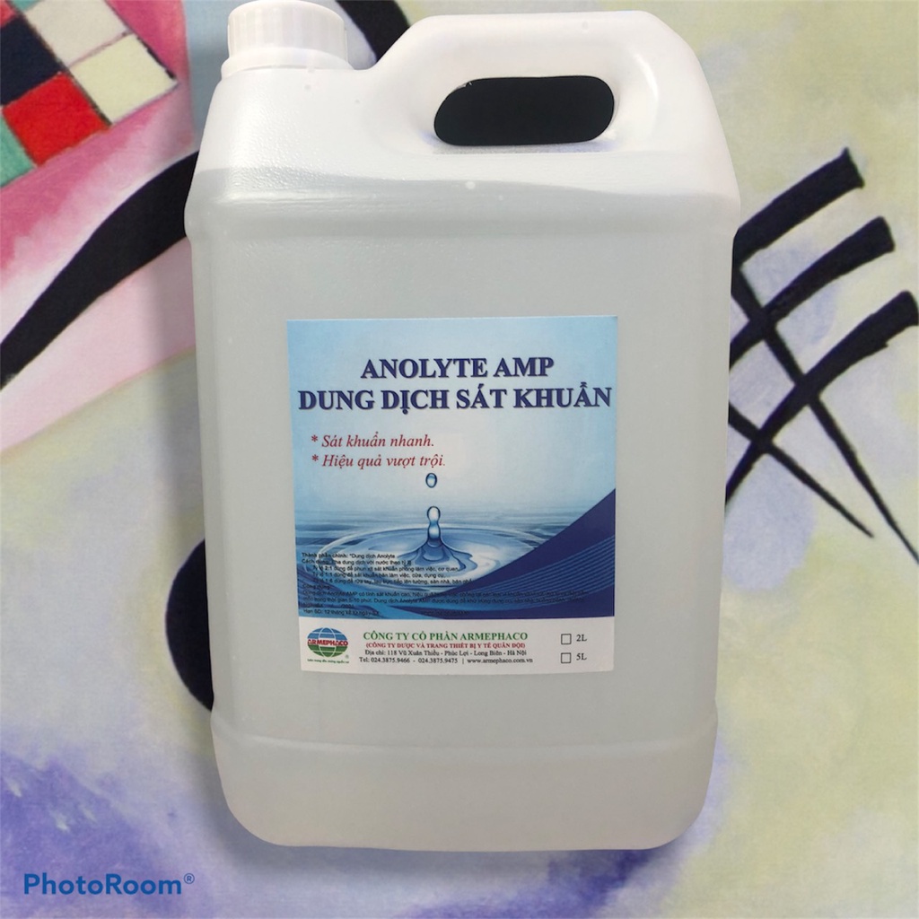 Dung dịch sát khuẩn Anolyte - Thương hiệu AMP - 100% tự nhiên - Can 5 lít
