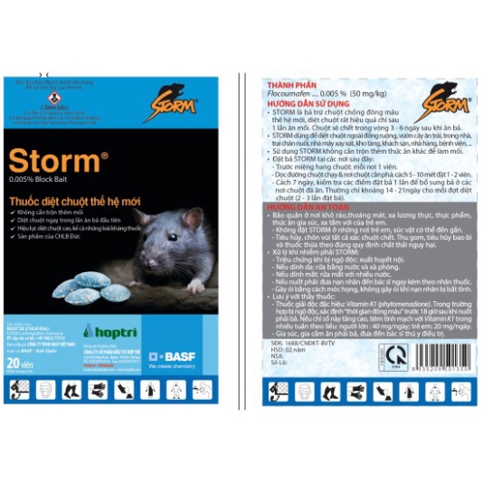 Thuốc Diệt Chuột STORM Đức Gói 20 viên